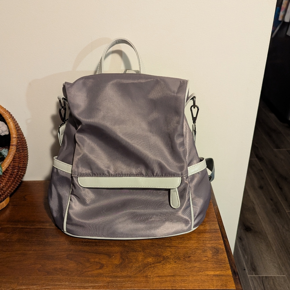 Charmore .Gray Backpack Purse with Light Grey Accents.  EUC.